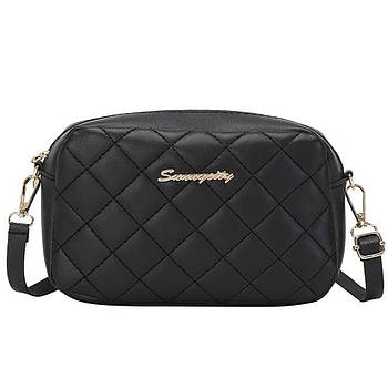 Жіноча сумка через плече, 20x12x6 см, Чорна / Сумочка жіноча / Маленька сумка / Міні сумка