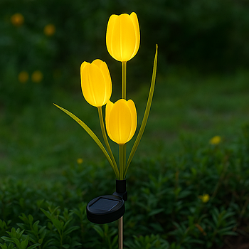 Садовий світильник на сонячній батареї 42,5 см (1 шт.) Tulip, Тюльпан, Жовтий