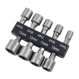 Набір торцевих головок для шуруповерта RIAS 1/4" 5-13 мм 9 шт (3_06458)