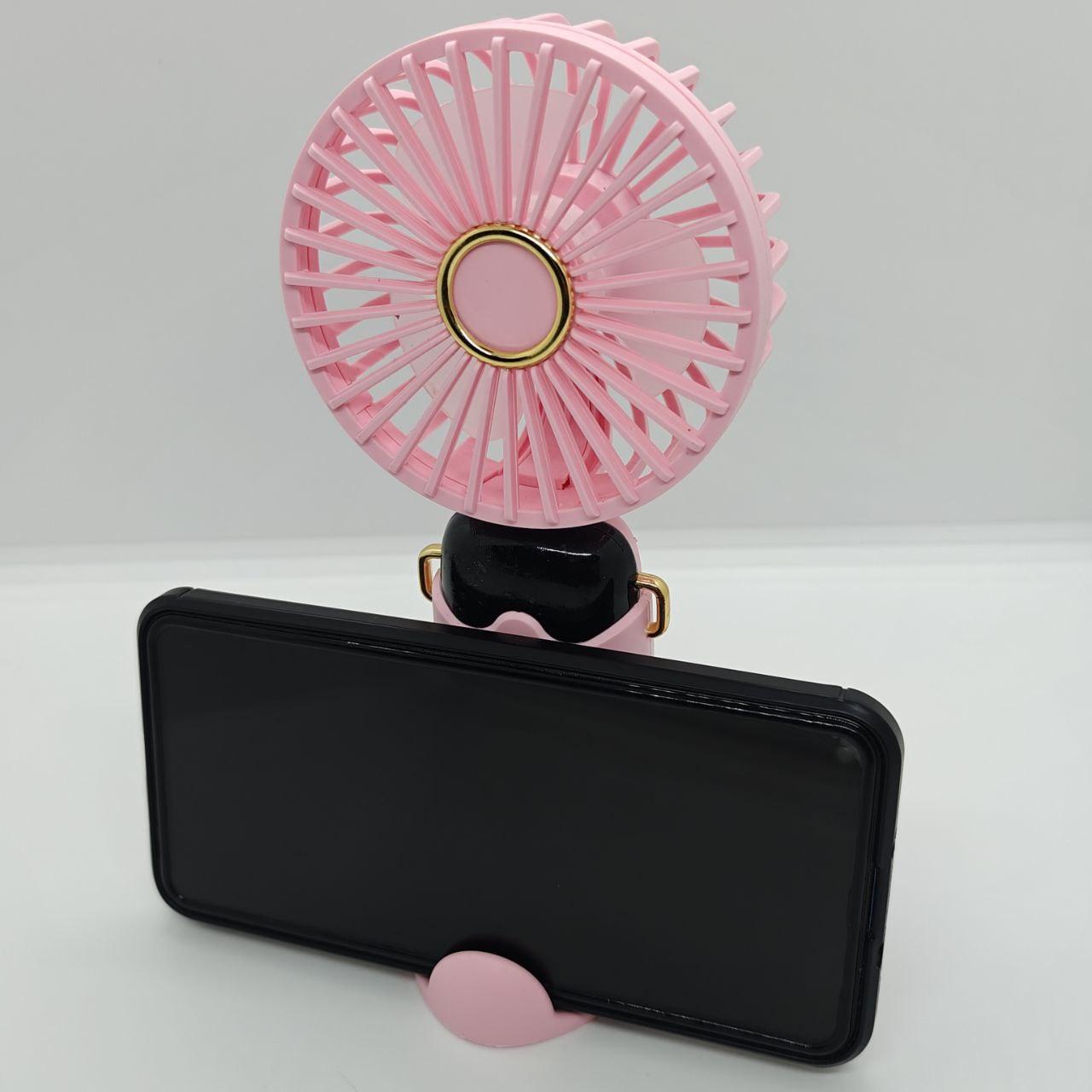 Портативний вентилятор рожевого кольору для дому та вулиці 58A — goodcase.com.ua
