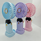 Ручний акумуляторний міні-вентилятор 58A з підставкою для телефону - портативний, складаний, на акумуляторі, фото 4