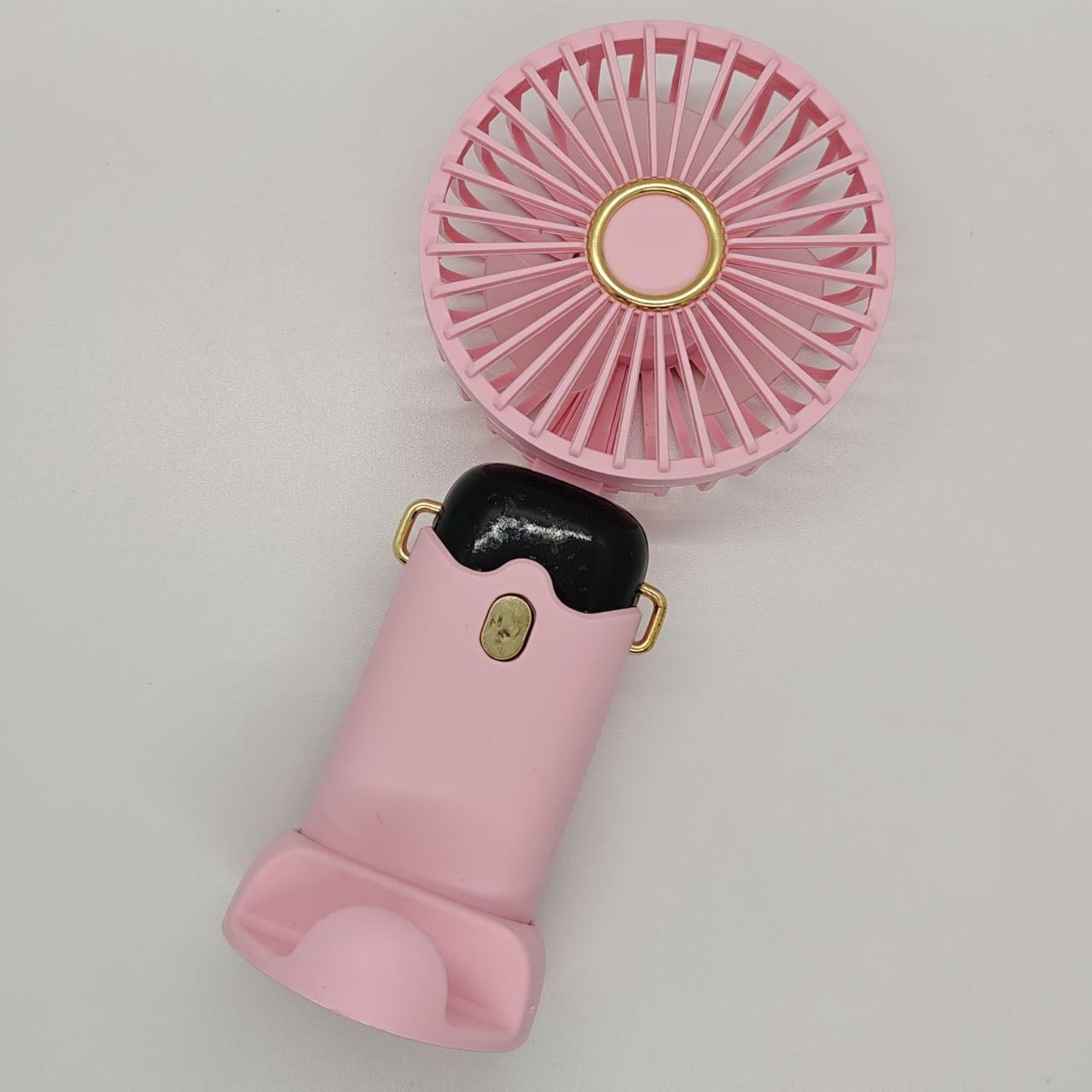 Ручний акумуляторний міні-вентилятор 58A з підставкою для телефону - портативний, складаний, на акумуляторі, фото 1