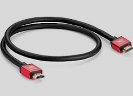 HDMI Кабель, 1м, ver.2.1, Red/Gold - оригінал