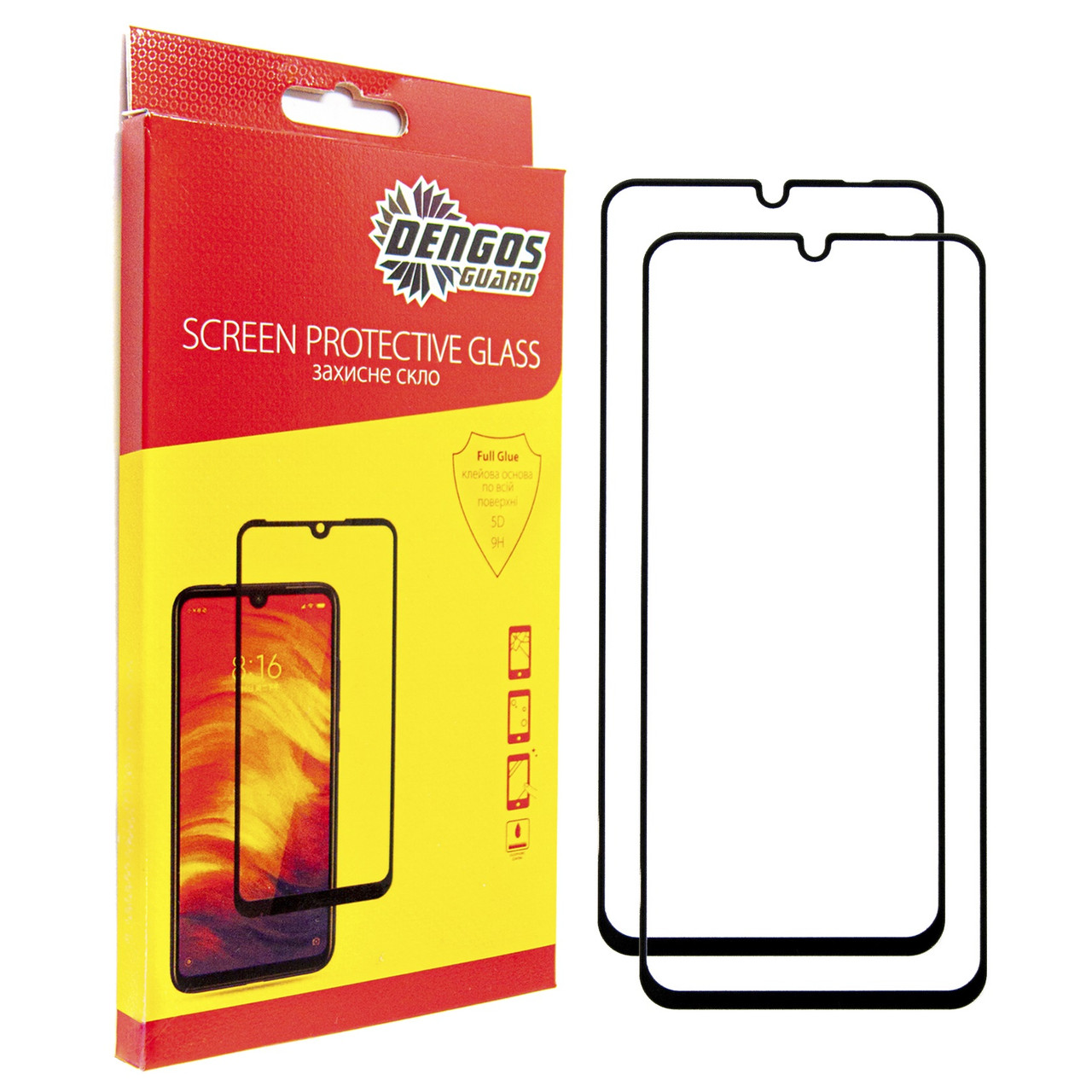Захисне скло Dengos для Samsung Galaxy A16 SM-A165 Black Full Glue (DG-TG2P-61) 2шт, олеофобне покриття, фото 1
