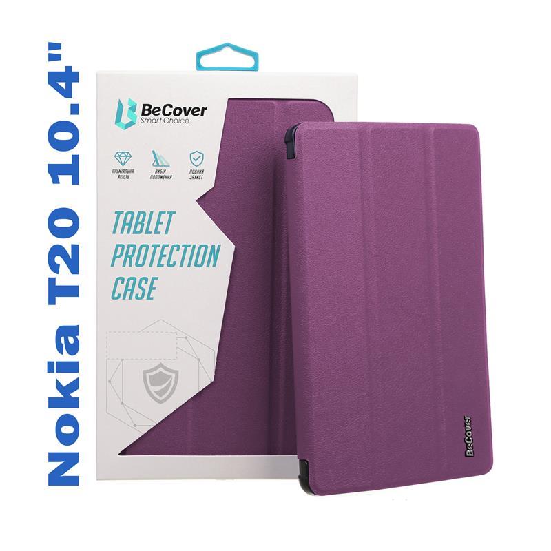 Чохол-книжка BeCover Smart для Nokia T20 10.4" Purple (708044) з підставкою, магнітна застежка, фото 1