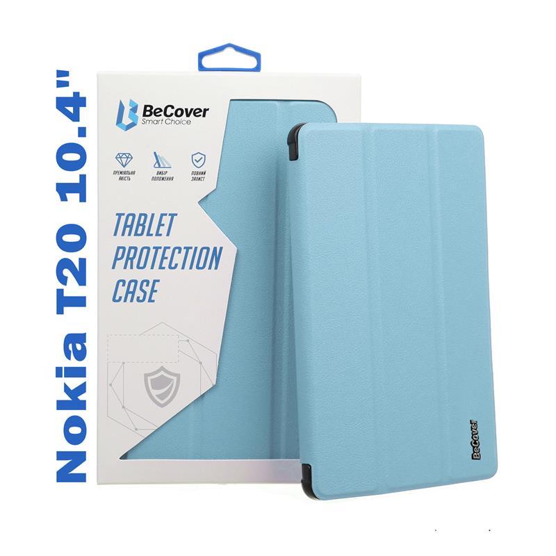 Чохол-книжка BeCover Smart для Nokia T20 10.4" Light Blue (708051) з підставкою, штучна шкіра, фото 1