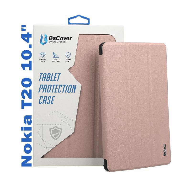 Чохол-книжка BeCover Smart для Nokia T20 10.4" Rose Gold (708052), штучна шкіра, з підставкою, фото 1
