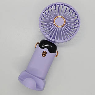 Ручний акумуляторний міні-вентилятор 58A-f з підставкою для телефону - портативний, складаний, на акумуляторі
