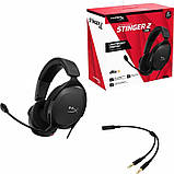 Гарнітура HyperX Cloud Stinger 2 Core PC 3.5mm Black (683L9AA) для ПК та ноутбуків, 40-міліметрові динаміки, фото 8