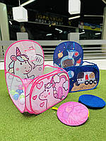 Дитячий ігровий намет з баскетбольним кільцем, розкладний манеж 117×98×73 см, у сумці