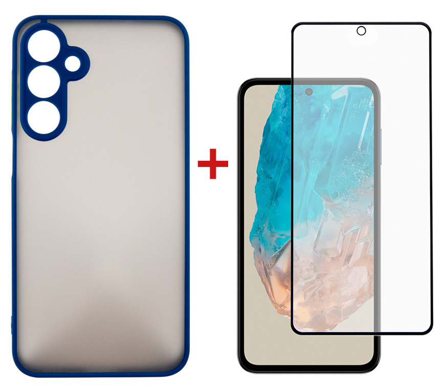 Чохол-накладка Dengos для Samsung Galaxy M35 5G SM-M356 Blue (DG-KM-108) + захисне скло, силіконовий, прозорий, фото 1