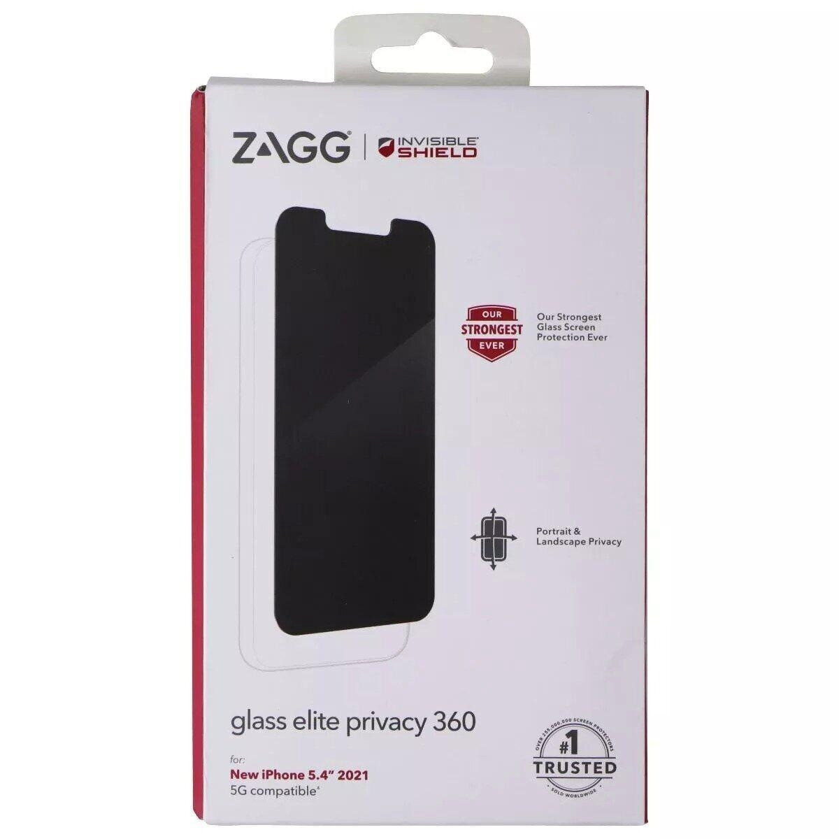 Захисне скло Zagg InvisibleShield Glass Elite Privacy 360 для Apple iPhone 13 Mini Transparent, антимікробне покриття, фото 1