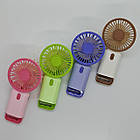 Портативний ручний міні-вентилятор Multi Fan RL-07 на акумуляторі з гачком-підставкою, бежевий, фото 4