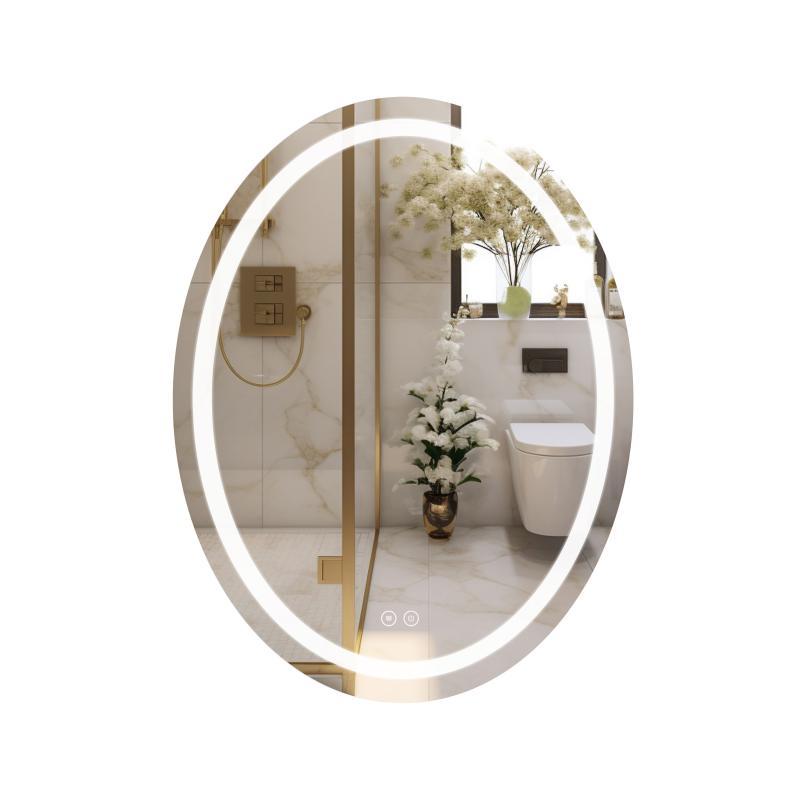 Дзеркало Qtap Mideya (DC-F801) 600х800 з LED-підсвіткою Touch, з антизапотіванням, з годинником, димером, рег.