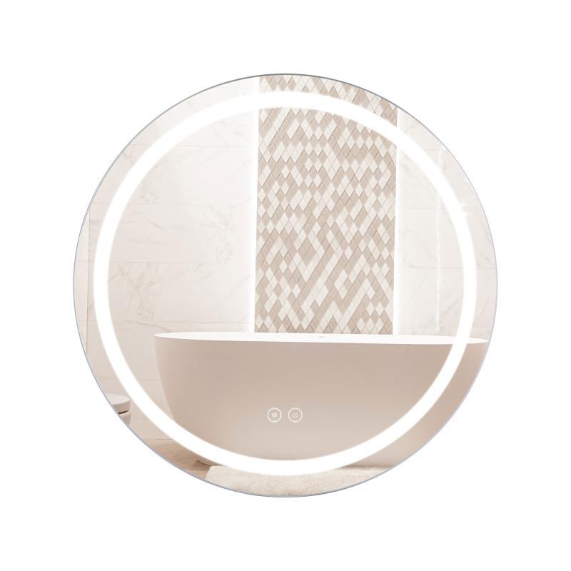 Дзеркало Qtap Mideya (DC-F803) R600 з LED-підсвіткою Touch, з антизапотіванням, з годинником, димером, рег.