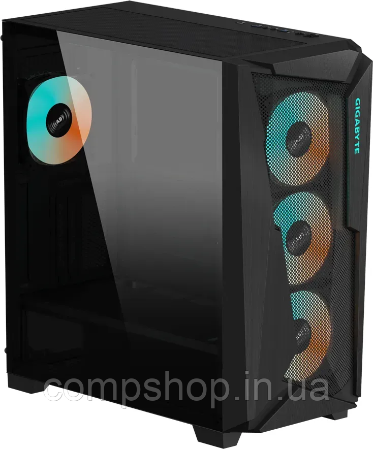 Корпус Full-Tower без БЖ GigaByte C301 Glass Black V2 (E-ATX, 4x120 мм RGB, Radiator 360 мм front/top) (код, фото 1