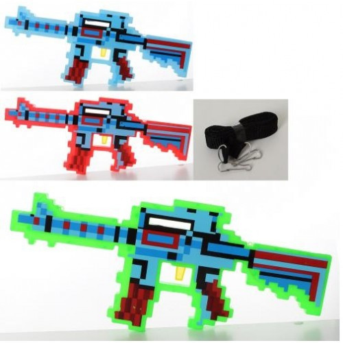 Автомат музичний 0223-2 MK 39см звук (англ стрільби) 3 кольори бат в кульку 39-17-2 5см