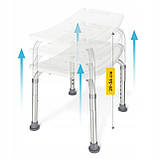 Стілець-табурет 4FIZJO для ванної та душу, регульований White/Grey (P-5905973403399), фото 3