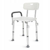 Крісло 4FIZJO для ванної та душу, регульоване, зі спинкою та підлокітниками White/Grey (P-5905973403405), фото 6