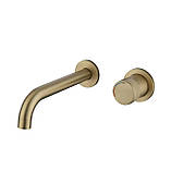Змішувач для умивальника вбудований FUTURA Milan Brushed gold Матовое золото, фото 3