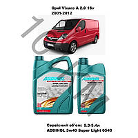 Комплект оливи в двигун Opel Vivaro A 2.0 16V (2001-2012) Addinol