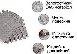 Татамі мат EasyFit 8 шт  (30х30х1 см) хвіст ластівки сірий, фото 3