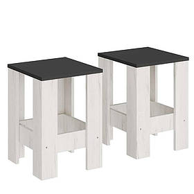 Табурет Еверест Т-1 (2шт.) Графіт/Дуб крафт білий (DTM-071145)