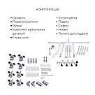 Комплект для душевої Latwa: Душева кабіна LLSC9090SATMIDFR2SET+Душева система на 3 споживача LDLAT1030WHI45427, фото 5