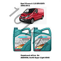 Комплект оливи в двигун Opel Vivaro A 2.5 DTI/CDTI (2003-2012) Addinol