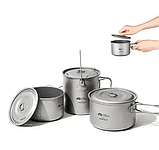 Казанок титановий Mobi Garden NX20666032 1,25л, сірий, фото 3