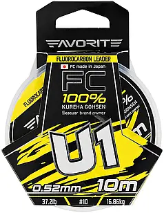 Флюорокарбон Favorite U1 FC 10m 0.52mm 37.2lb/16.86kg