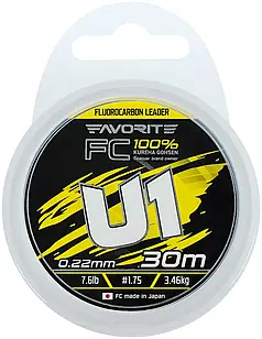 Флюорокарбон Favorite U1 FC 30m 0.22mm 7.6lb/3.46kg