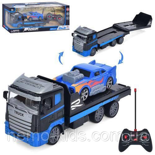 Трейлер р/к, 28 см, машинка 14 см, на батар., в кор. 46*18*11см (16шт), фото 1