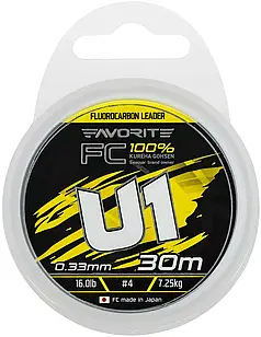 Флюорокарбон Favorite U1 FC 30m 0.33mm 16.0lb/7.25kg