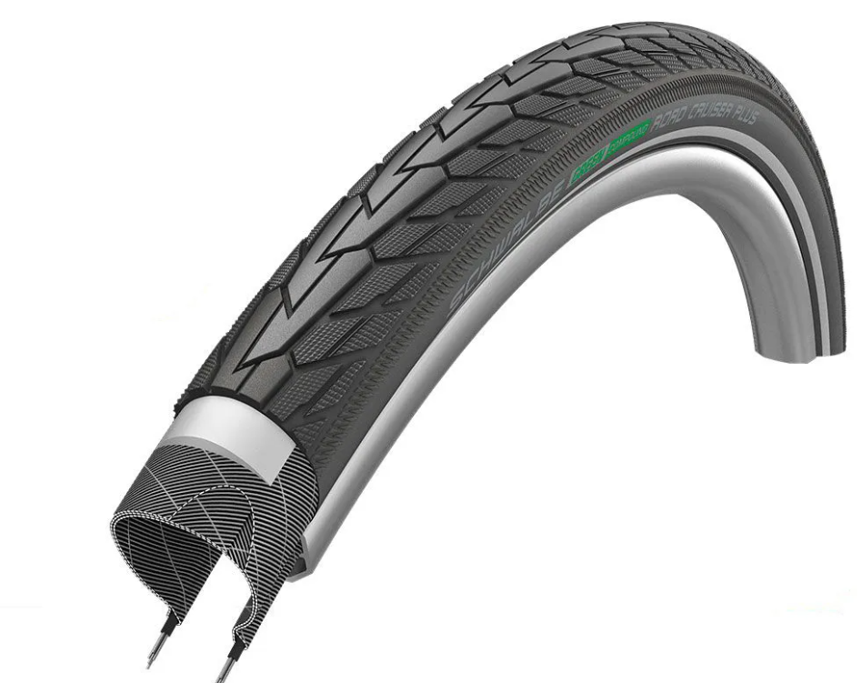 Покришка Schwalbe 28x1.75 47-622 ROAD CRUISER PLUS PunctureGuard TwinSkin B/B + RT HS484 GREEN 50EP, фото 1