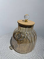 767-10 Чайник-заварник обємом 1,5 л Yantar 3 з бамбуковою кришкою з боросилікатного скла., фото 5