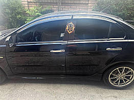 Вітровики з хромом Niken для Mitsubishi Lancer X 2008-рр. Полікарбонат (4 шт)