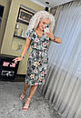 Красива літня сукня міді квітковий принт "Ірма" Стильна ніжна легка повсякденна сукня. Сукня для офісу та свята, фото 7