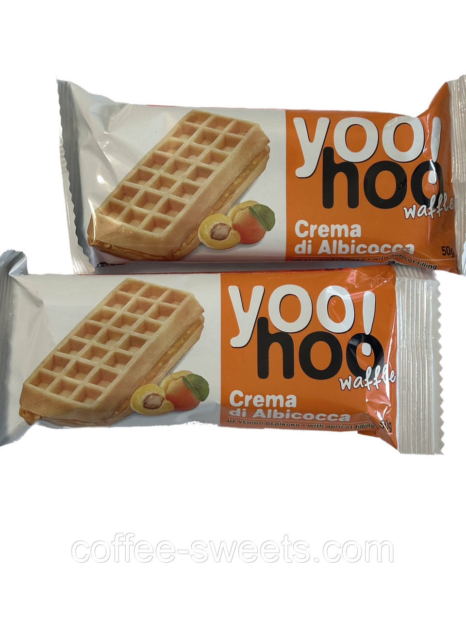 Вафлі Бельгійські Yoo! Hoo Crema di Albicocca 50г з абрикосовим кремом