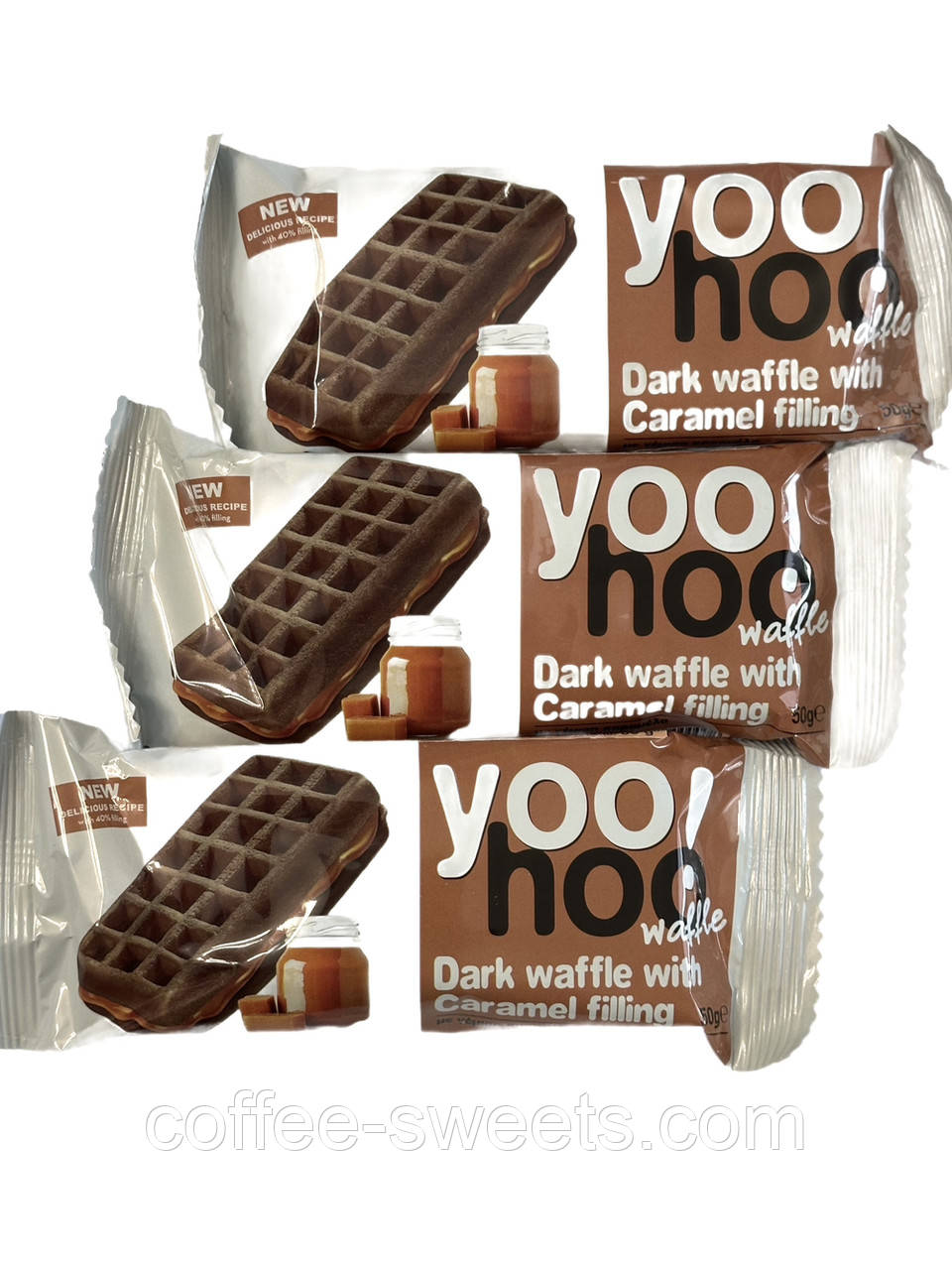 Вафлі Бельгійські Yoo! Hoo Dark waffie with Caramel 50г  з карамеллю