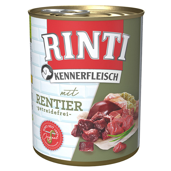 Rinti Kennerfleisch mit Rentier РІНТІ КЕННЕРФЛЯЙШ ОЛЕНИНА беззерновий повнораціонний натуральний вологий корм для собак