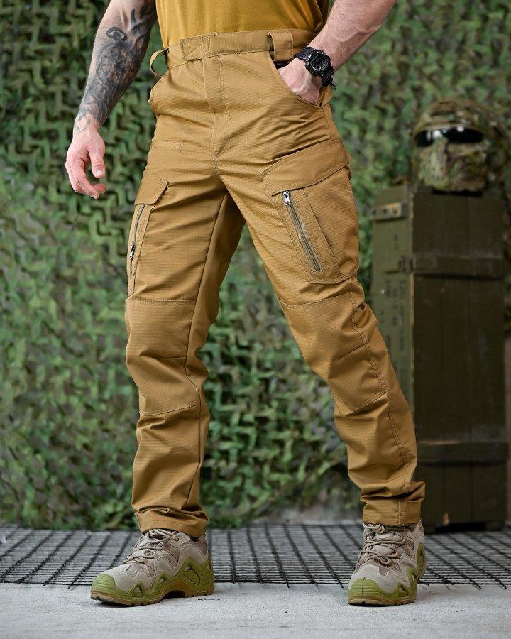 Польові штани Armagedon койот з манжетами на хлястиках ріп-стоп тканина ПП7565 ТМ, фото 1