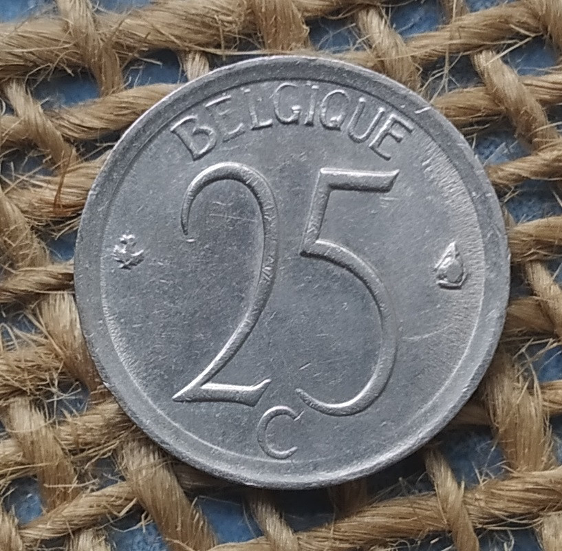25 сантимiв 1966 року. Бельгiя