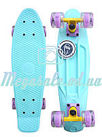 Пеніборд Fish (Penny Board) пінні Pastels Siries "Пастельні відтінки": Mint, світні колеса