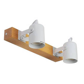 Світильник настінно-стельовий бра ETRON WoodLine Spot E27 2x40Вт натуральний/білий 1-EDR-8203