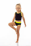 Подовжений топ та труси для гімнастики для дівчинки з біфлексу жовтого кольору Рут р. 26-44, фото 2