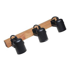 Світильник настінно-стельовий бра ETRON WoodLine Spot E27 3x40Вт натуральний/чорний 1-EDR-8204