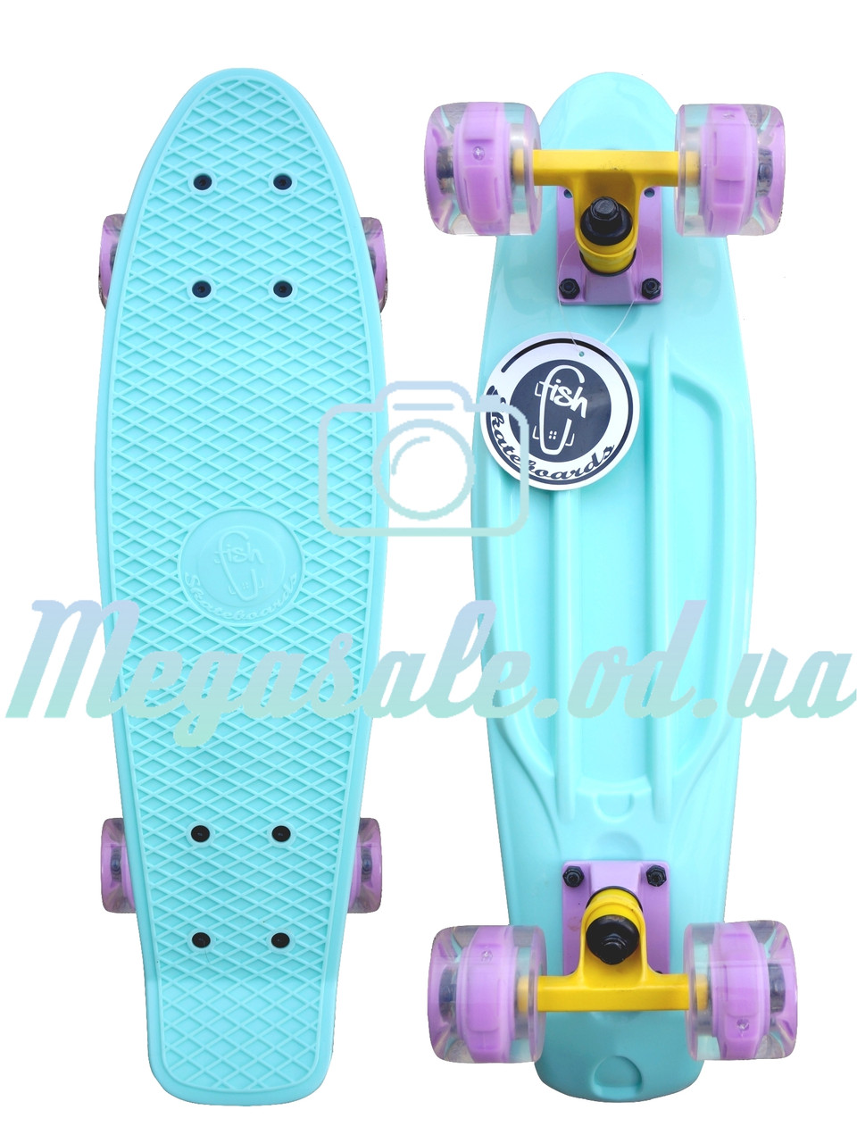 Cкейт пенни борд Fish (Penny Board) пенни Pastels Siries "Пастельные оттенки": светящиеся колеса, 3 цвета - фото 4 - id-p468534324