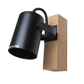Світильник настінно-стельовий бра ETRON WoodLine Spot GU10 1x35Вт натуральний/чорний 1-EDR-8600