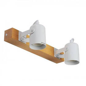 Світильник настінно-стельовий бра ETRON WoodLine Spot GU10 2x35Вт натуральний/білий 1-EDR-8603